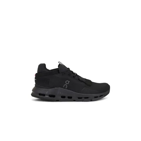 Men's On Cloudnova 2 Low-Top Casual Trainers - Laced Mesh Rubber-Soled Walking Sneakers, 50% Bio-Attributed 0-Gravity Foam Midsole, EVA All Black Footwear