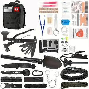 149-in-1 Survival Kits Gifts for Father's Day Military-Grade Survival Gear for Outdoor Adventures, Disaster Preparedness, Car/Home/Office Emergency Kit with First Aid Supplies Valentine's Gift for BF Husband