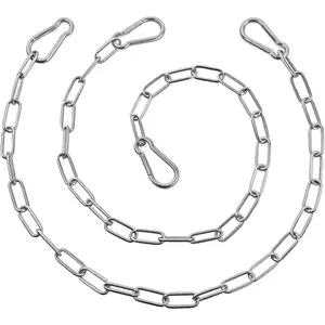 2 Pcs 24" 3mm Thick Heavy Duty Stainless Steel Gate Chain Lock with Double-Ended Hooks, Gate Link Chain for Fences Garden and Farm Use