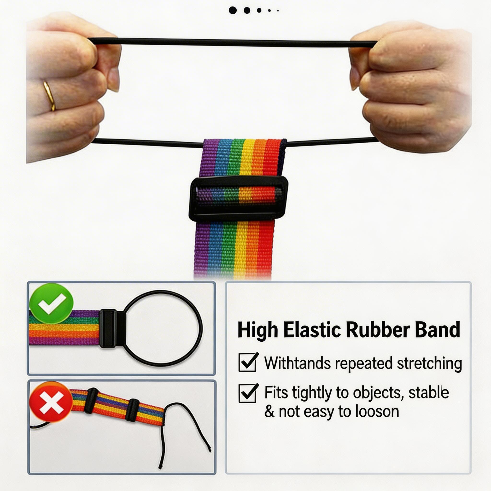 2 Pack Rainbow Extra-Wide Durable Adjustable Nylon Luggage Straps, Reusable High-Elasticity Wide Suitcase Belts, Secure Baggage Ties for Travel Vacation Business Trip