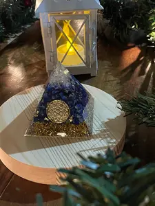 Hexagram Orgonite Pyramid for EMF Radiation Protection and Healing Crystals