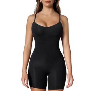 Slims Black Seamless Bodysuit Thigh Womens Tummy Control Compression Comfort Fabric