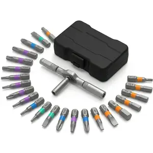 24 In 1 Magnetic Rotary Ratchet Screwdriver Set Multi Bit Magnetic Drive Set Detachable Ratchet Handle Portable Precision Repair Tool Kit For Furniture Computer Bicycle DIY Repair,summervibes