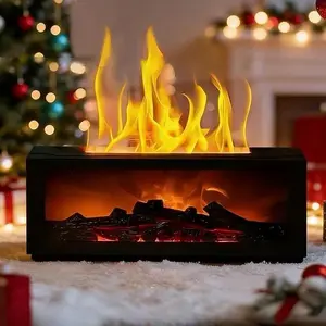 Fire Humidifier & Aroma Diffuser with 7-Color LED Flame Effect, Remote colorful fireplace air purifier diffuser. addict Lamp DiffuserEssential Oil Diffuser, Aromatherapy Machine, with Humidifier Lamp Diffuser with Cool Mist