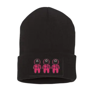 Embroidered Squid  Beanie, Hat, Cuffed Beanie