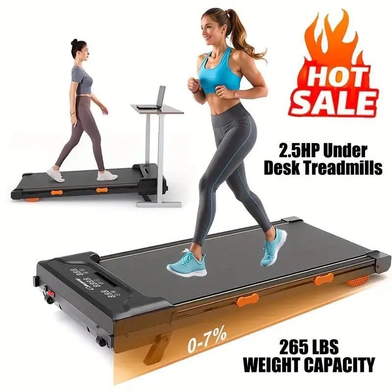 Compact Walking Pad with 7% Incline, Under Desk Treadmill for Home Workout with 2.5HP Quiet Motor and LED Display, 265 lbs Capacity, Walking Jogging Machine, Home Workout Machine, Quiet Running Machine, Smart Walking Pad