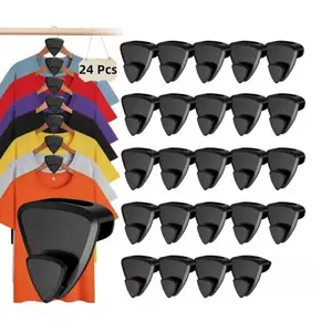 24 Pcs Space-Saving Clothes Hanger Hooks - Hanger Hooks for Closets, Layered Heavy-Duty Cascading Hanger Hooks That Can Create Up to 5X More Closet Space, Fits Various Types of Hangers