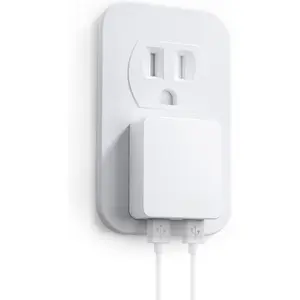 Dual Port Ultra Thin Flat USB Wall Charger with  IC, White