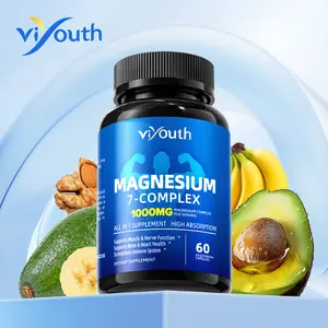 Viyouth 7-in-1 High Absorption Magnesium Complex | 1000mg with Zinc & Vitamins | 60 Non-GMO, Gluten-Free Capsules