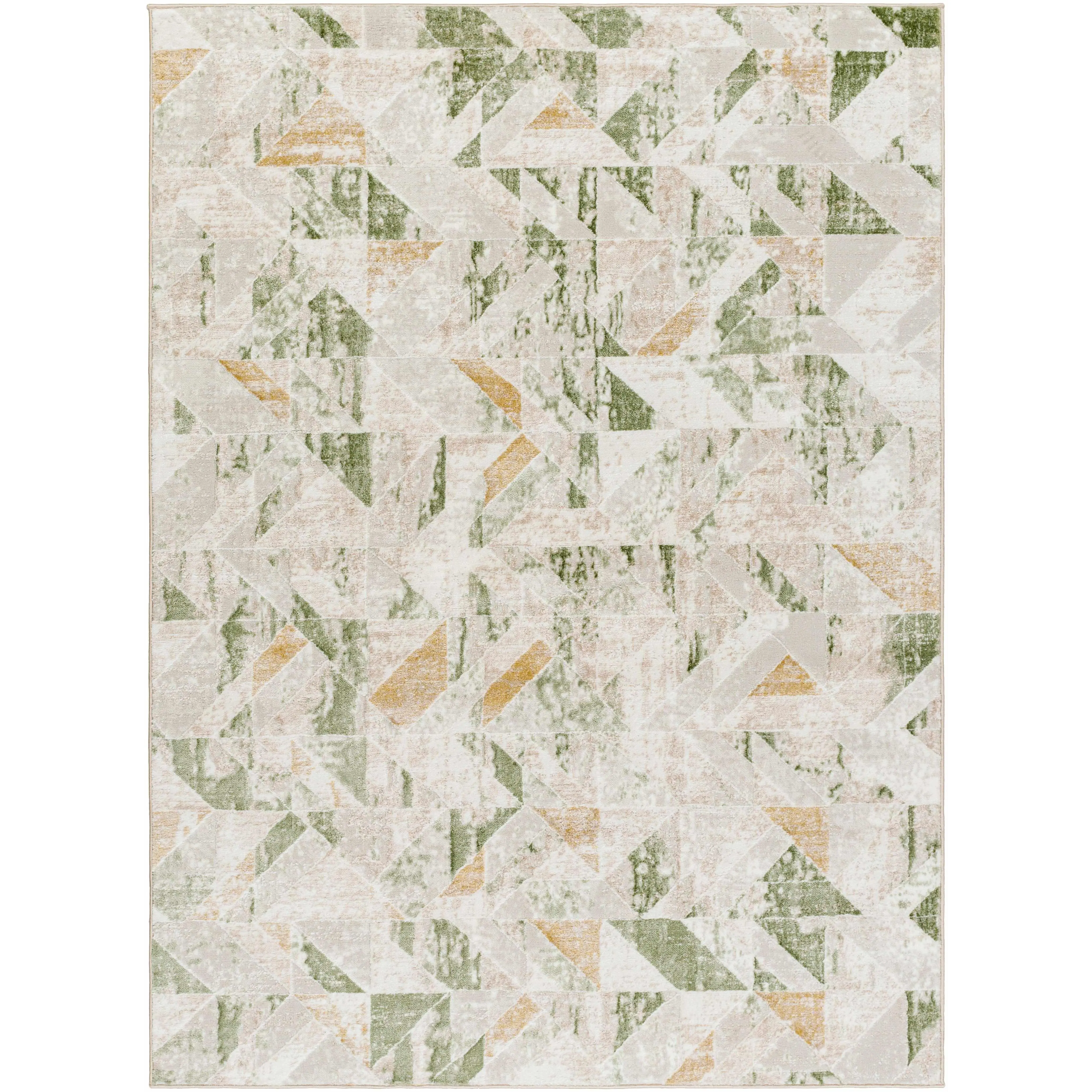 Gonca Bright Green Modern Geometric Area Rug - Abstract Art Indoor Piece with Geometric Pattern, Living Room Rugs for Modern Home Decor Accent