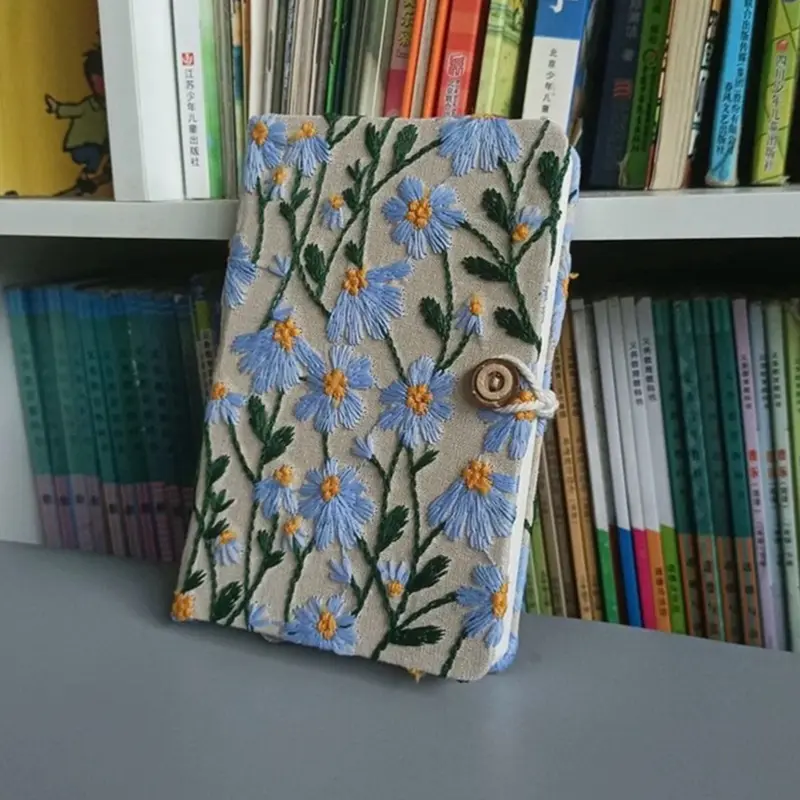 High Quality Customizable A5 Hardcover Notebook - 100 Sheets, Fabric Embroidery, Work Record, Portable Journal, Office Supply Gift