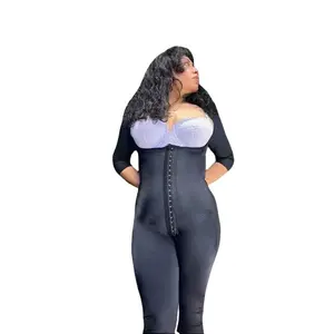 MC031 Stage 1 Faja for Plastic Surgery Recovery Compression Faja with Hooks Levels and Sleeves for Arm Compression Full Body Shapewear for Women's Shaping and Contouring