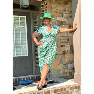 V-Neck Leopard  Print Dress