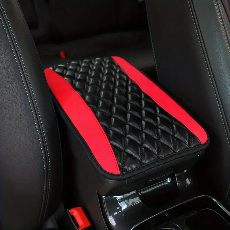 Car Center Console Armrest Mat, 1 Count Sponge And PU Leather Armrest Pad Cover Center Console Mat Car Accessories