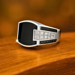 Men’s Fashion Alloy Ring – Stylist Engagement & Party Jewelry, Everyday Accessory, Perfect Gift for Boyfriend, Father’s Day & Valentine’s Day, Wedding Rings