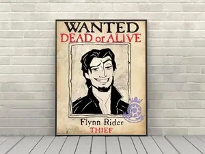 Flynn Rider Wanted Poster Tangled Poster Vintage Movie Poster Classic