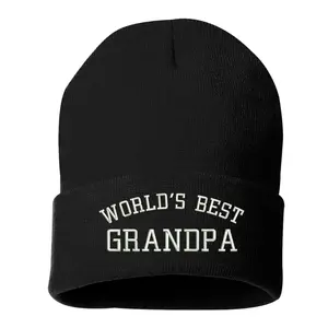 World's Best Grandpa Beanie | Embroidered Beanie for grandpas Gift for grandfathers