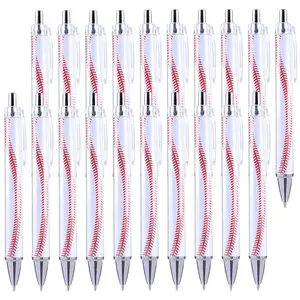 20 Pcs Baseball Ballpoint Pens, Retractable Black Ink Medium Point Ballpoint Pen, Baseball Gifts, Baseball Party Favors, Baseball Gifts for Team Baseball Lovers Players Friends, Gifts Pens, Funny Coworker Teacher, Office School Supplies