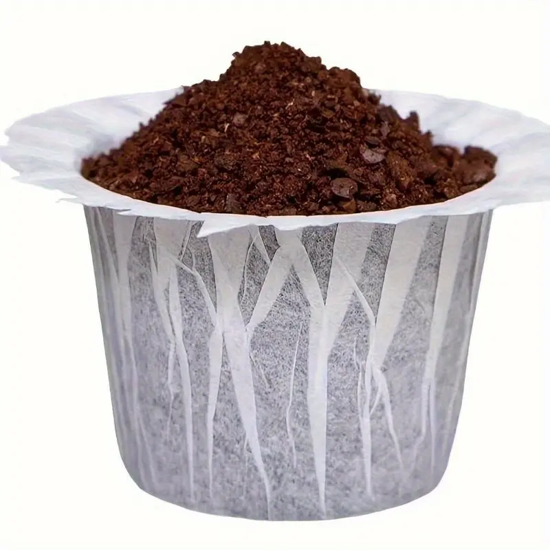 50pcs Disposable Paper Filters for Keurig, Reusable K-Cup Compatible, Single Serve Fillable Capsules, 1 Layer Material, Suitable for All Brands, Single Serve Coffee | Cylindrical Filter Design | Efficient Coffee Brewing, Coffee Filter