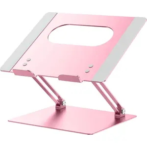 F-CPS12   Aluminum Laptop Stand, Ergonomic Adjustable Notebook Stand, Computer Holder Compatible with Air, Pro, Dell, HP, Lenovo More 10-14" Laptops, Pink