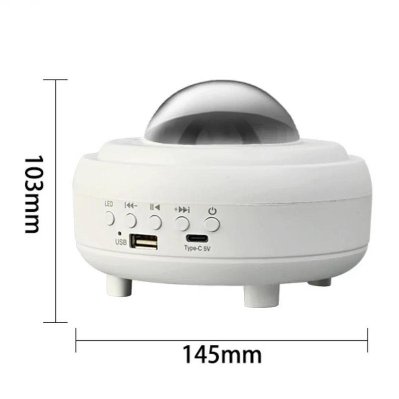 UFO Spaceship Projection Starry Sky Lamp with Bluetooth Speaker LED Lights Bedroom RGB Aurora Moon Lamp for Room Decor Christmas Kids Gift Dual Control Options USB Drive Compatible
