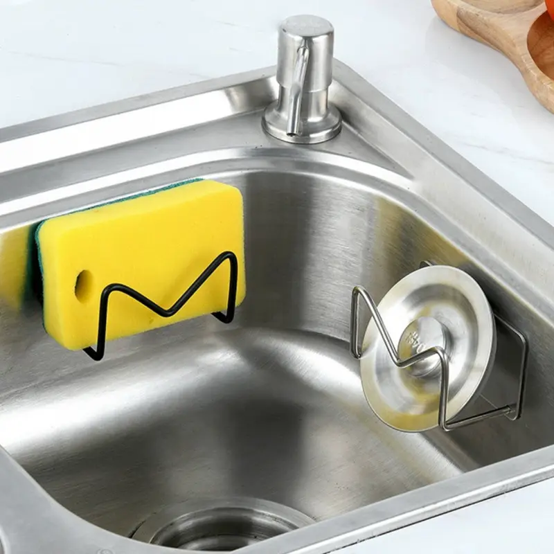 Sponge Holders for Kitchen Sink Adhesive Sponge Holder Sink Caddy Stainless Steel Rust Proof Waterproof, Quick Drying