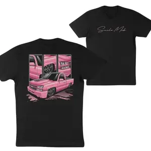 FEEGO SueloM0b Candy T-shirt, Pink Truck Shirt, Truck Shirts, Car Merch, Cotton Crew Neck, Short Sleeves, Classic Fit, Unisex For Men, Streetwear, Classic Top Shirt