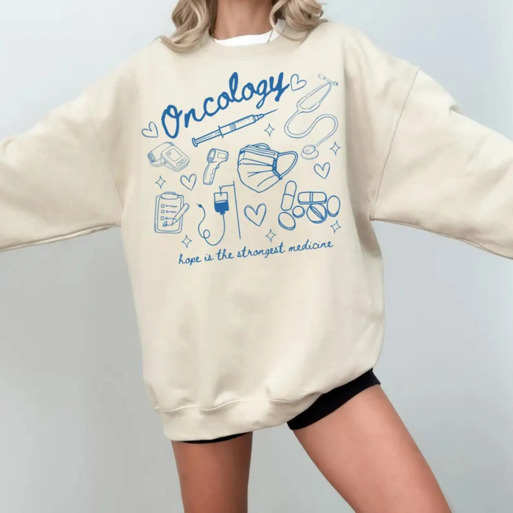 Oncology Nurse Sweatshirt Inspirational Hem Onc Nurse Crewneck Hematology Oncology RN Pullover Pediatric Oncology Apparel Chemo Nurse Gift