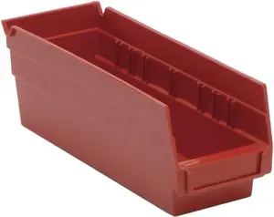 Quantum Storage QSB101RD Economy 4 in. Shelf Bin- Red - 11.62 x 4.12 x 4 in.