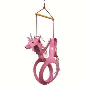 Sparkling Line  Unicorn Tire Swing- Pink