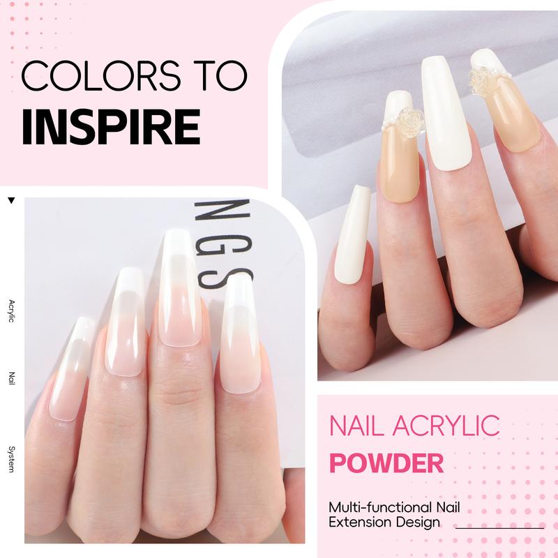 COSCELIA DIY Nail Kit - Acrylic Powder Set with Drill UV Lamp Glitter Base & Top Coat for Beginners Home Use Flawless Cutics Salon Manicure Gift