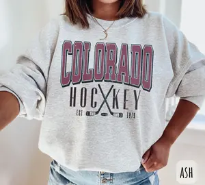 [Sale Up To 45%] Vintage Colorado Hockey Sweatshirt Colorado Crewneck Colorado Hockey Fan Avs  Avalanch Sweatshirt Denver Hockey Shirt
