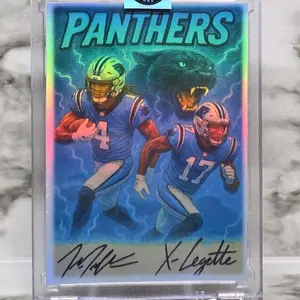 Tetairoa McMillan Xavier Legette Panthers Custom One of One Football Card