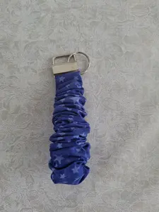 Blue Stars Scrunchie Wristlet Keychain