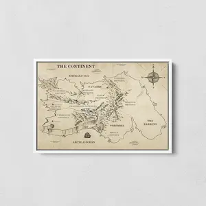 Empyrean World Map Unframed Poster, Inspired by Fourth Wing & Iron Flame Map, Fantasy Map, The Continent Map Print, Cartography, Dragon Rider Quote Print, BookTok Fan Gift,  Book Lover Wall Art