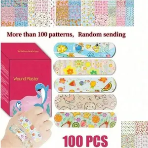 Super Breathable Cute Cartoon Creative Stickers, Durable for All Ages, Fun Designs, Random Colors, Ideal for First Aid Kits, Adults & Kids