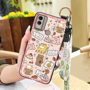 Lanyard ring Phone Case For Nokia C22 protective Fashion Design Phone Holder Wristband Durable Dirt-resistant Cute Anti-knock Soft case Back Cover Waterproof Silicone Shockproof