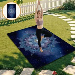 1pc Anti-Slip Yoga Mat, Professional Fitness Shock Absorption Pad, Home Meditation Cushion, Wide Thick Wear-Resistant Sports Mat