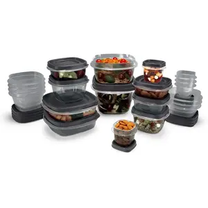 Rubbermaid EasyFindLids Food Storage Containers with SilverShield Antimicrobial Protection, 42-Piece Set, BPA-Free, Grey