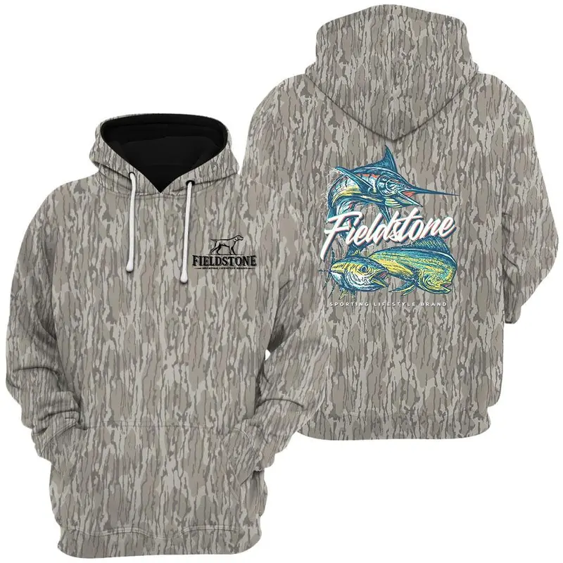 Offshore Slam Fishing Camo 3D Hoodie – Saltwater Angler Graphic T-Shirt Sweatshirt Hoodie, Coastal Outdoor Gear