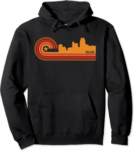 Retro Raleigh Cityscape - Raleigh NC Skyline Pullover Hoodie - Hannahstei Shop 63B07RW8H6KW