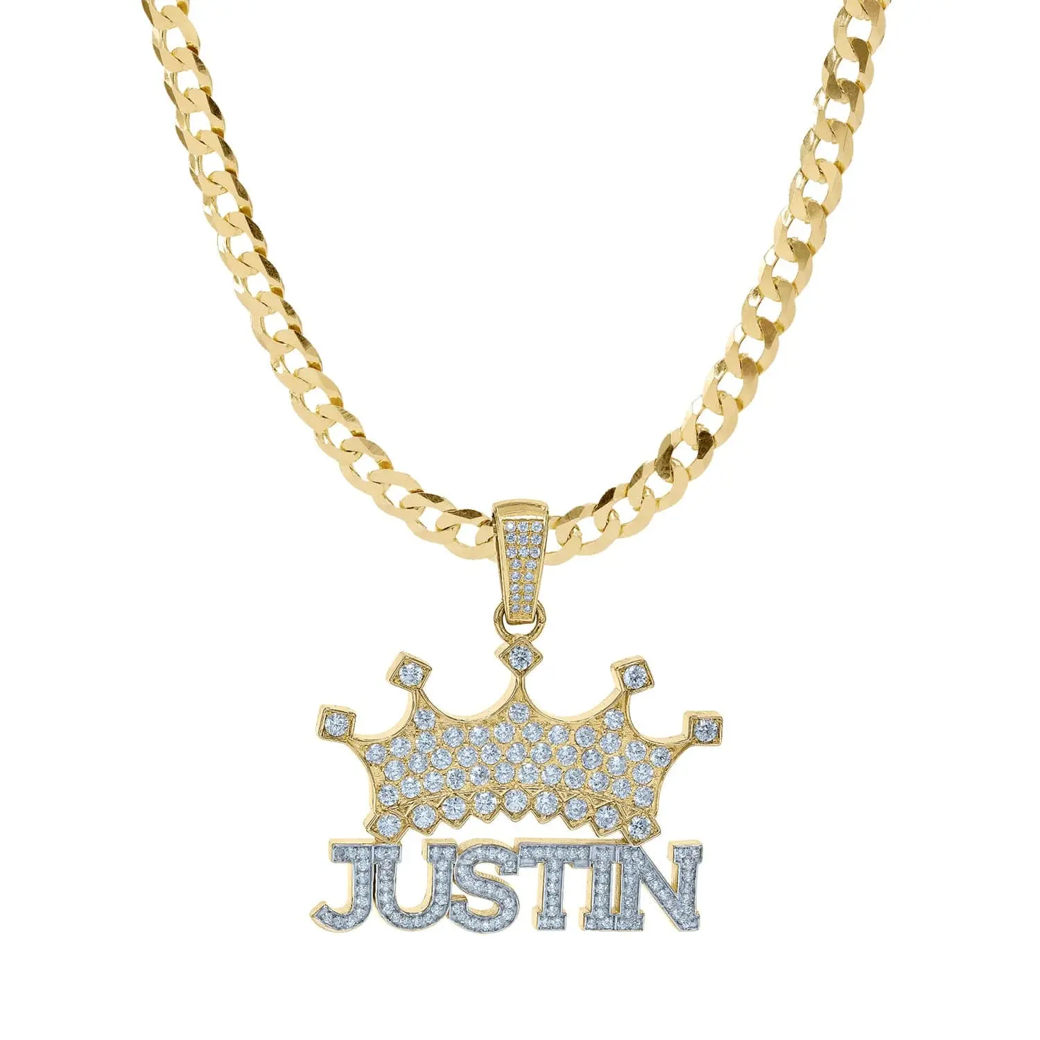 Personalized Birthstone Necklace with Crown "Justin"