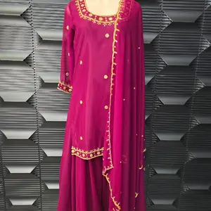 Premium Georgette Long Sleeve Top Embroidery Work Size 38