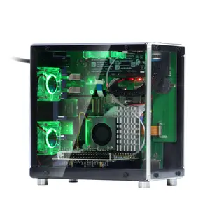 ELECROW Pitower Gen 1 Mini PC Case, 1.3” OLED Screen, Compatible for Raspberry Pi 5 (Desktop & Laptop Component)