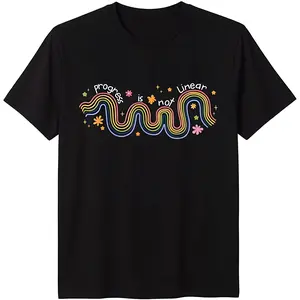 Cotton Short Sleeve Progress Is Not Linear Sped Ed Special Education Teacher T-Shirt For Men Women