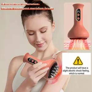 Multifunctional Smart Massager with Button Switch, 0-9 Gear Display, 18 Brush Heads, Long-Lasting Battery, Home Massage Device, Ideal Gift