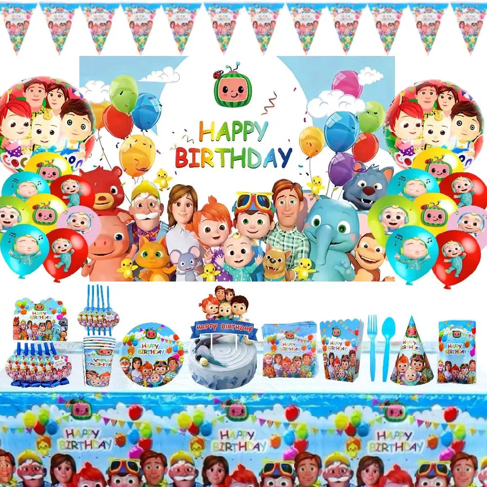 Party Favor Birthday Decorations Party Supplies Paper Plates Cups Tablecloths Napkins Cake Topper
