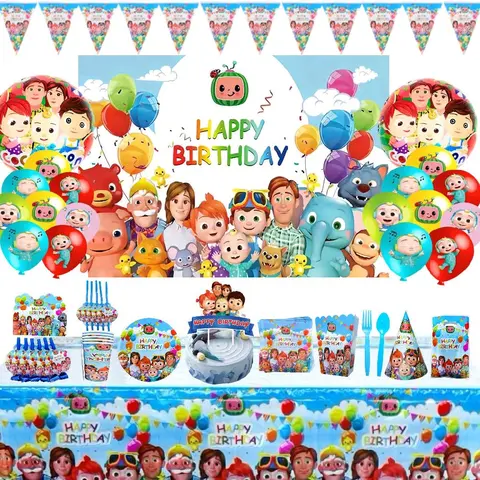 Coco Party Melon Theme Plastic Illusion Disposable Full Table Set - Home & Festive Party Supplies, Melon Theme Décor, Versatile Decorations, Backdrop, Drink & Serve Cups, Plates, Napkins, Tablecloths, Cake Topper for Birthday Setup
