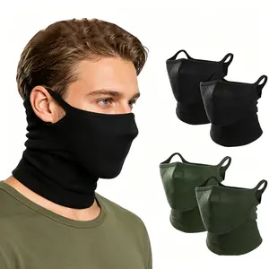 2-Pack: Stylish Neck Gaiters for Men & Women - Breathable Geometric Half-Face Masks with Ear Loops. Unisex Design, Ideal for Outdoors, Cycling, Hiking, Running, and Skiing. Lightweight and Essential Gear for Cyclists.
