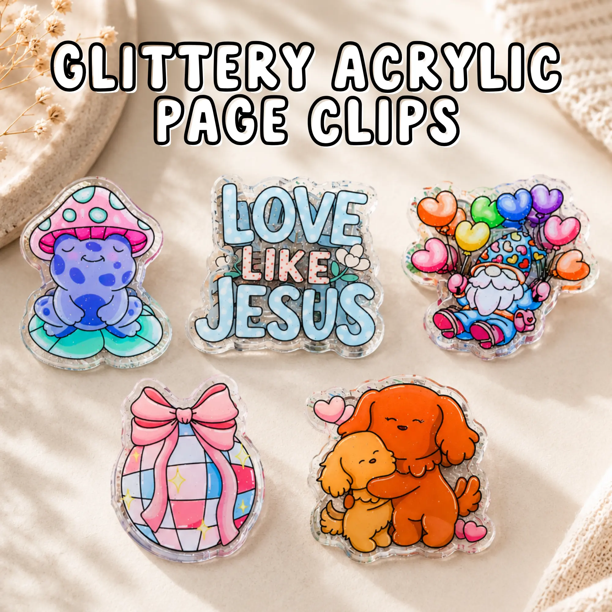 Acrylic Coloring Page Clips - Hands-Free Stationery Supplies, Office Holders for Journals, Book Lover Gifts